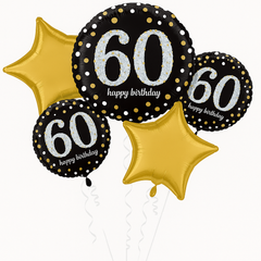 Sparkling 60th Birthday Foil Balloon Bouquet
