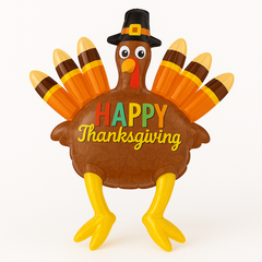Festive Foil Deluxe Multicolor Sitting Turkey Balloon