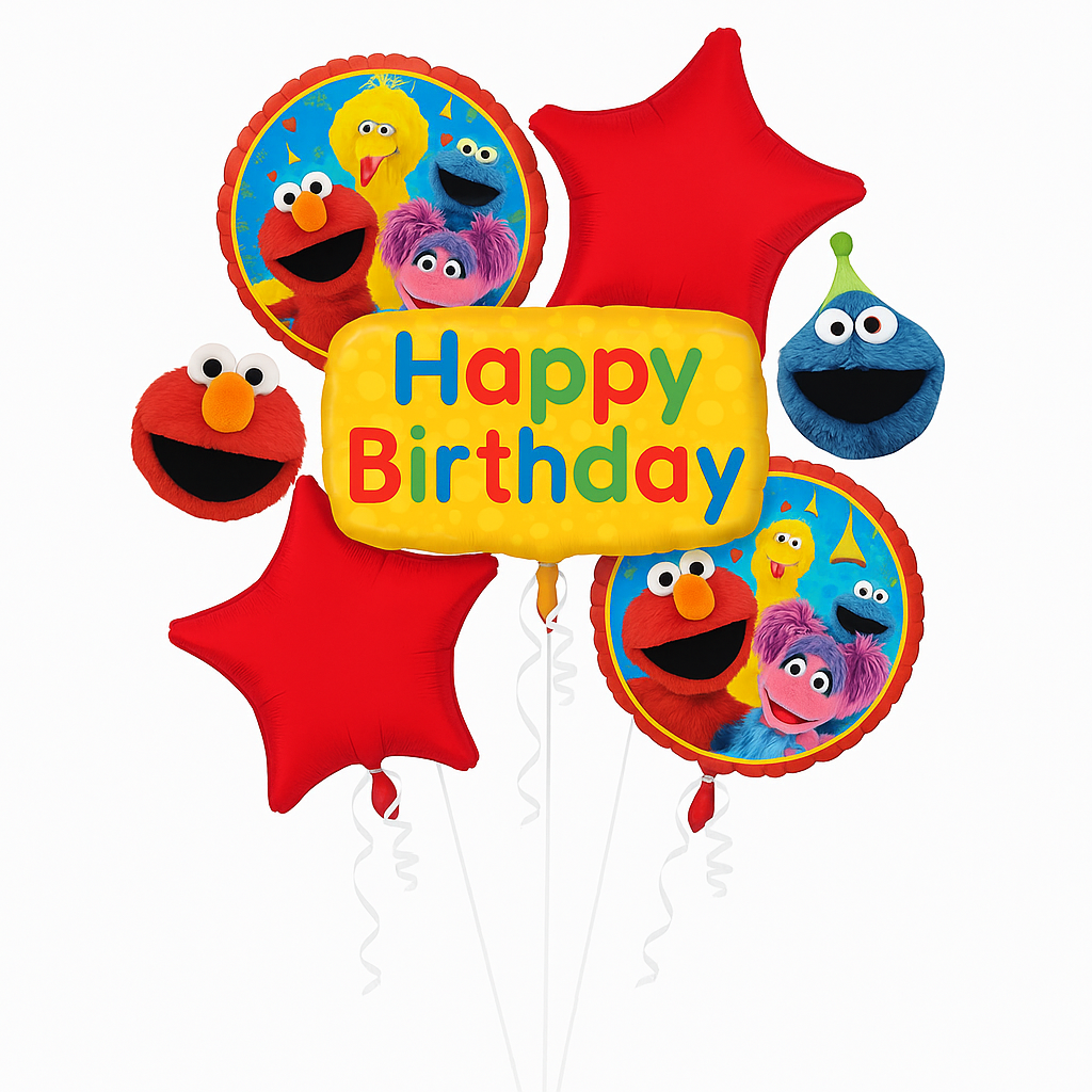 Sesame Street Happy Birthday Foil Balloon Bouquet