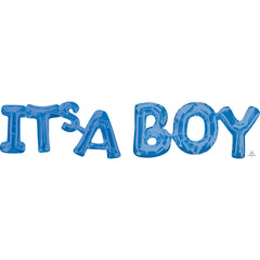 "It's a Boy" Royal Blue Foil Balloon Phrase