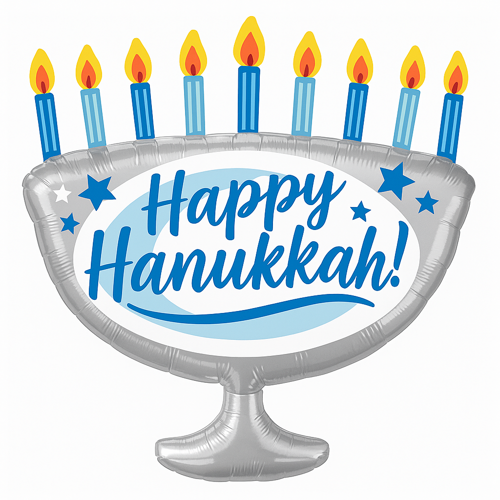Happy Hanukkah Menorah Foil Super Shape Balloon