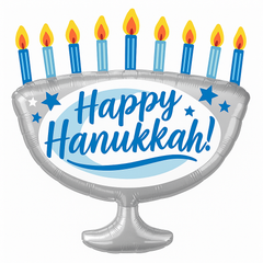 Happy Hanukkah Menorah Foil Super Shape Balloon