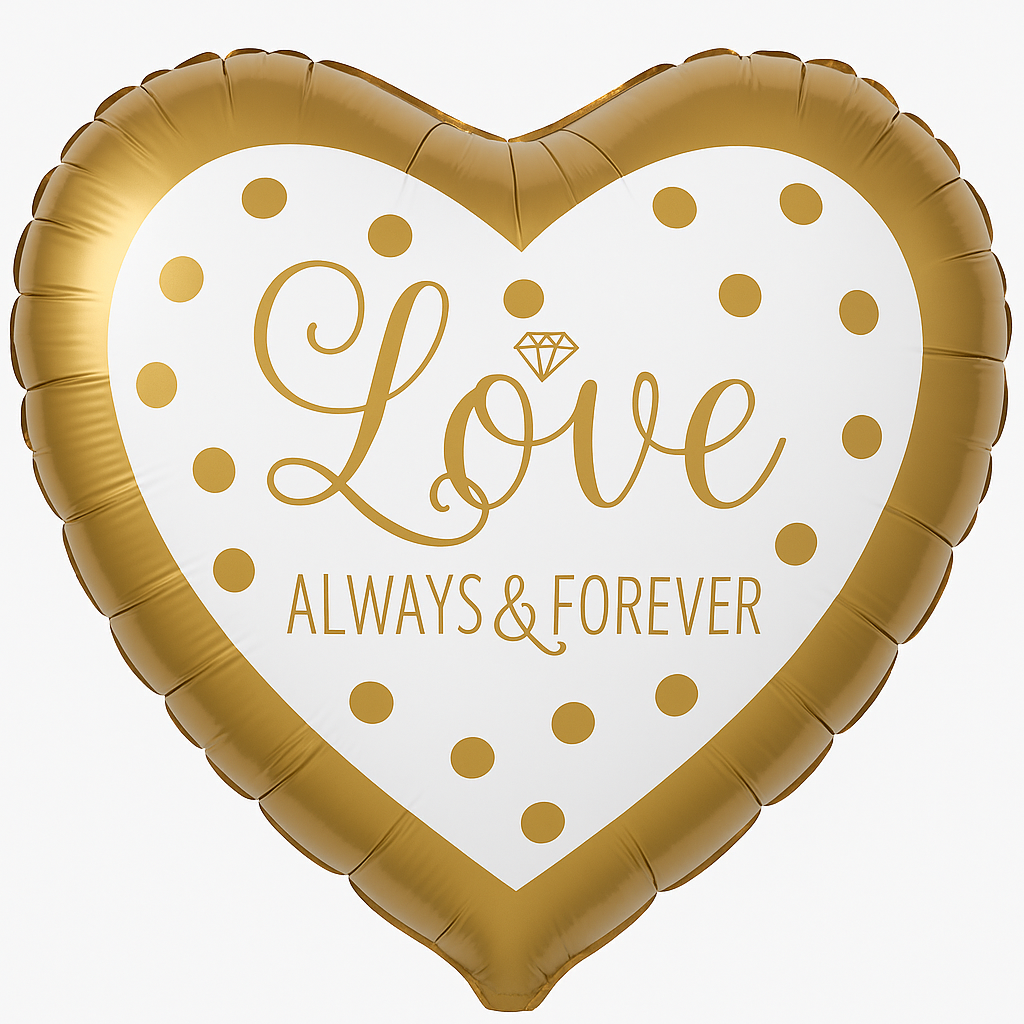18-Inch Sparkling Gold Heart Wedding Balloon