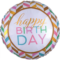 Metallic Celebration Happy Birthday Foil Balloon
