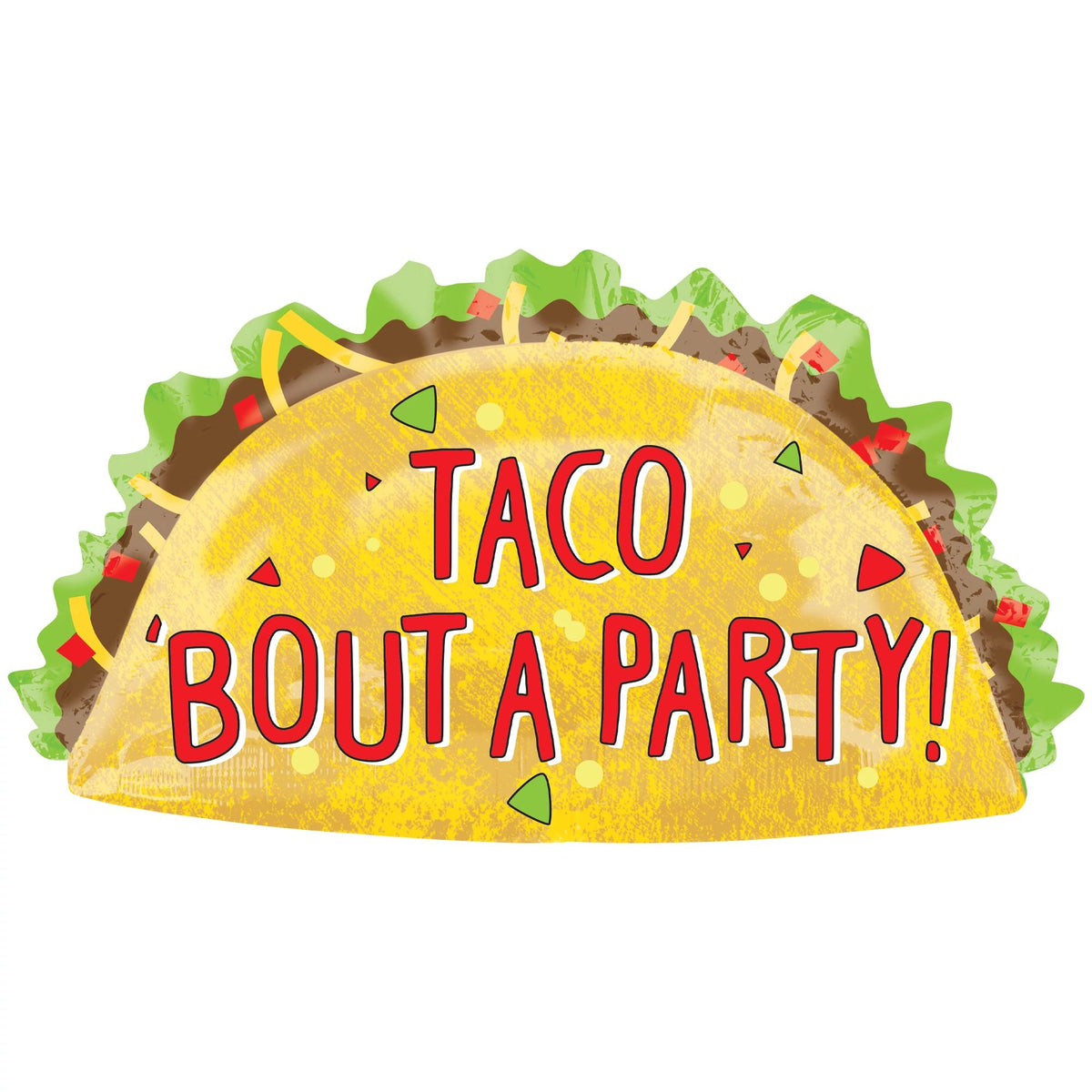 Festive Taco Shaped Foil Balloon