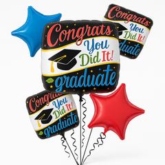 Graduation Foil Balloon Bouquet - "Going Places" Theme