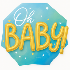 Oh Baby! Multi Blue Foil Balloon - Baby Boy Shower D√©cor