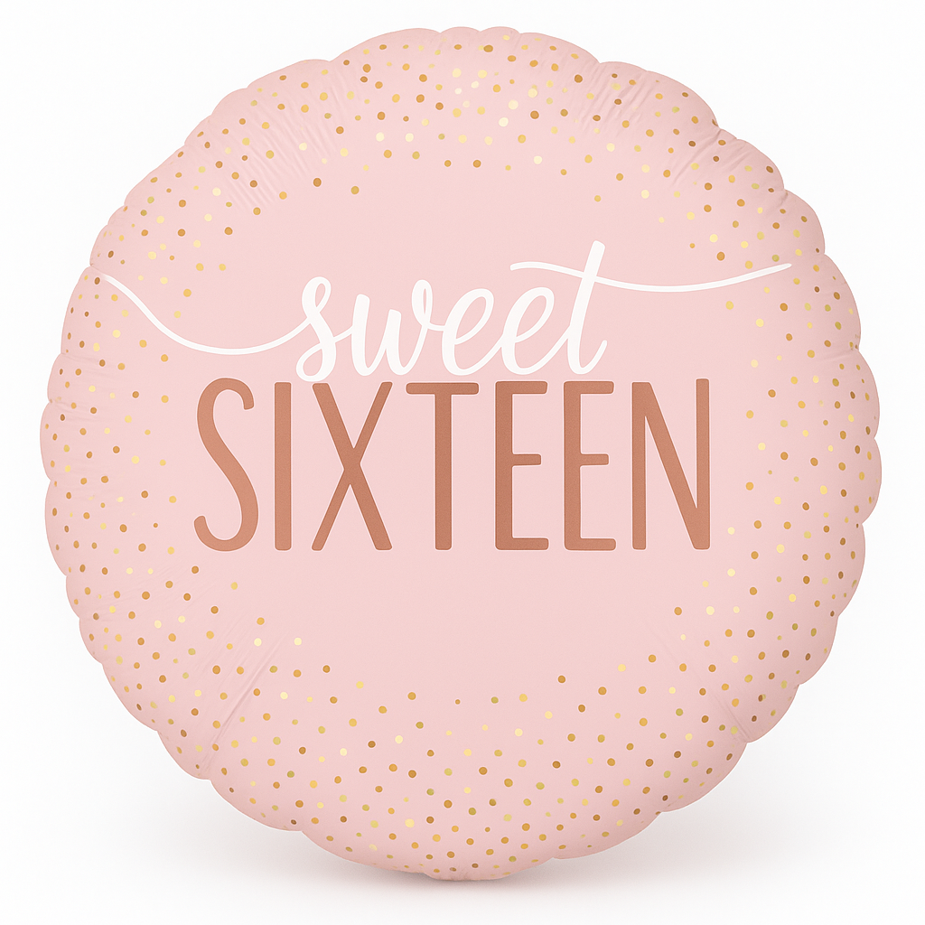 Sweet Sixteen Blush Mylar Balloon - 18-inch Foil