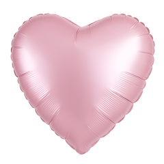 Satin Pastel Pink Heart Foil Balloon - 18-Inch