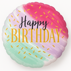 Vibrant Watercolor Birthday Mylar Balloon
