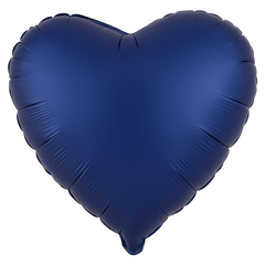 Satin Navy Heart Foil Balloon - 18 Inch