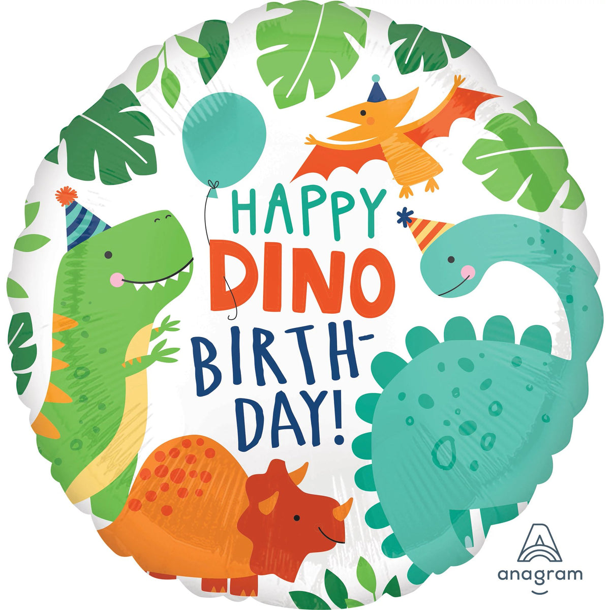 Dino-Mite Birthday Mylar Balloon - 18" Foil