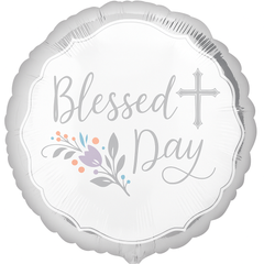 Blessed Day Metallic Foil Balloon - 18-inch