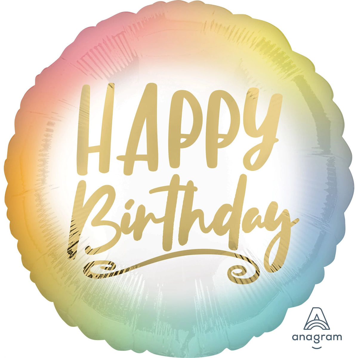 Metallic Ombre Happy Birthday Balloon - 18" Foil