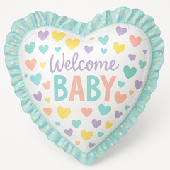 Welcome Baby Heart Shaped Foil Balloon