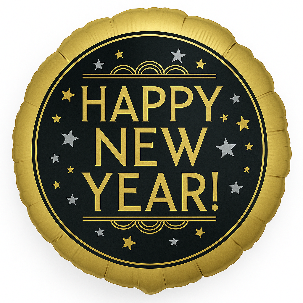 Vintage Satin New Year's Eve Metallic Balloon