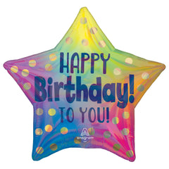 Colorful Star Shaped Birthday Foil Balloon