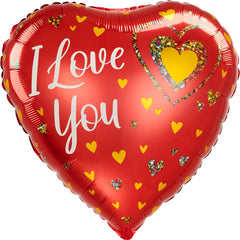 Heartfelt Love Glitter Hearts Foil Balloon