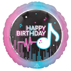 Vibrant Musical Happy Birthday Foil Balloon - 18 Inch
