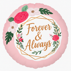 Forever & Always Floral Foil Balloon Garland