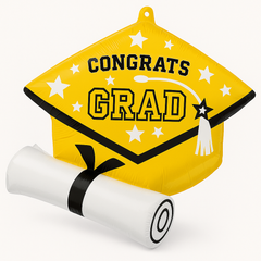 Super Shape Yellow Graduation Foil Balloon