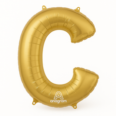 Gold Foil Letter C Balloon - Metallic Party Decoration