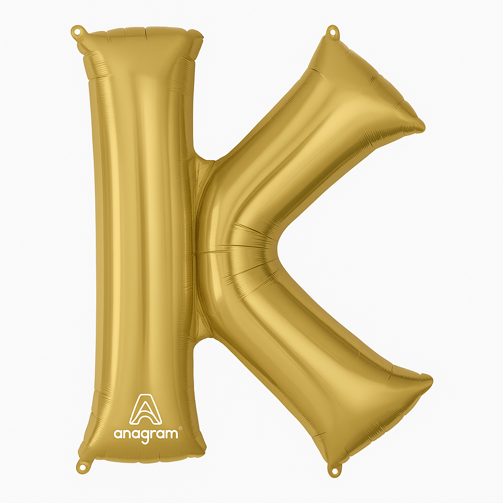 Gold Letter K Foil Super Shape Balloon