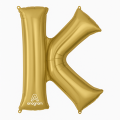 Gold Letter K Foil Super Shape Balloon