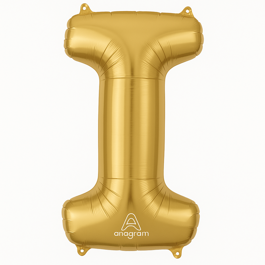Gold Foil Super Shape Letter "I" Balloon