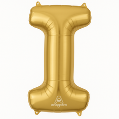 Gold Foil Super Shape Letter "I" Balloon