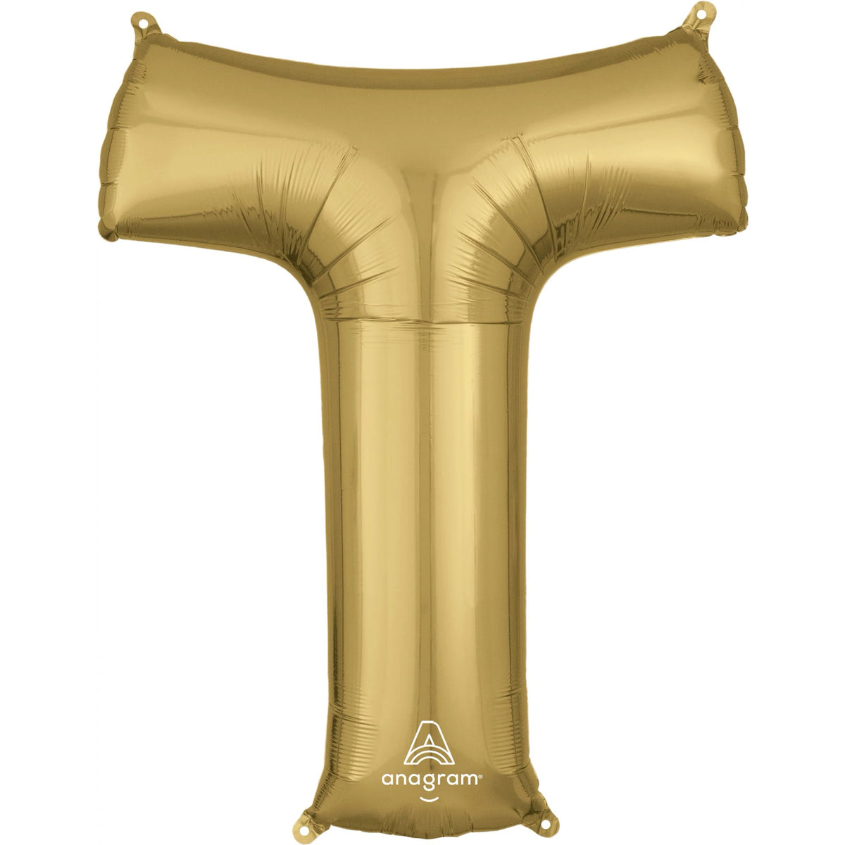 Gold Letter T Foil Balloon - Mylar Metallic Decoration