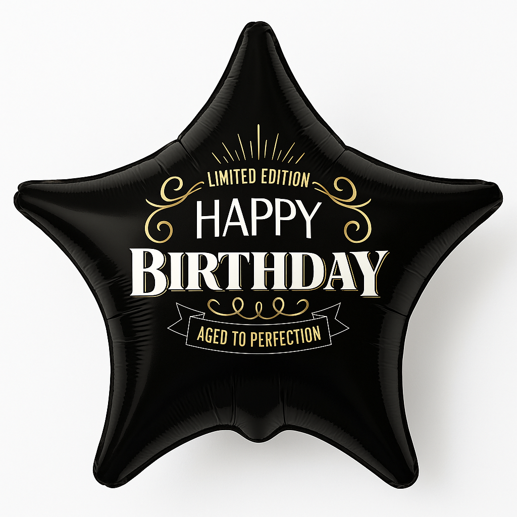 Star-Shaped "Happy Birthday" Foil Balloon - Limited Edition
