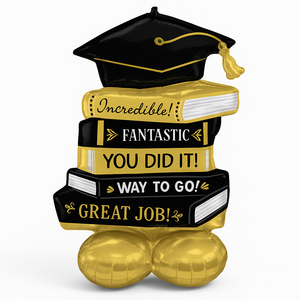 AirLoonz Graduation Book Metallic Balloon