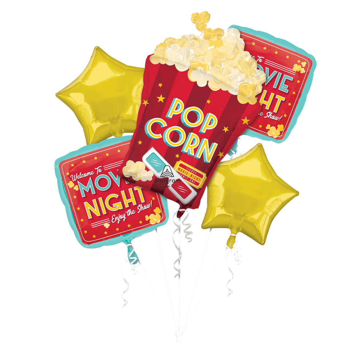 Movie Night Foil Balloon Bouquet