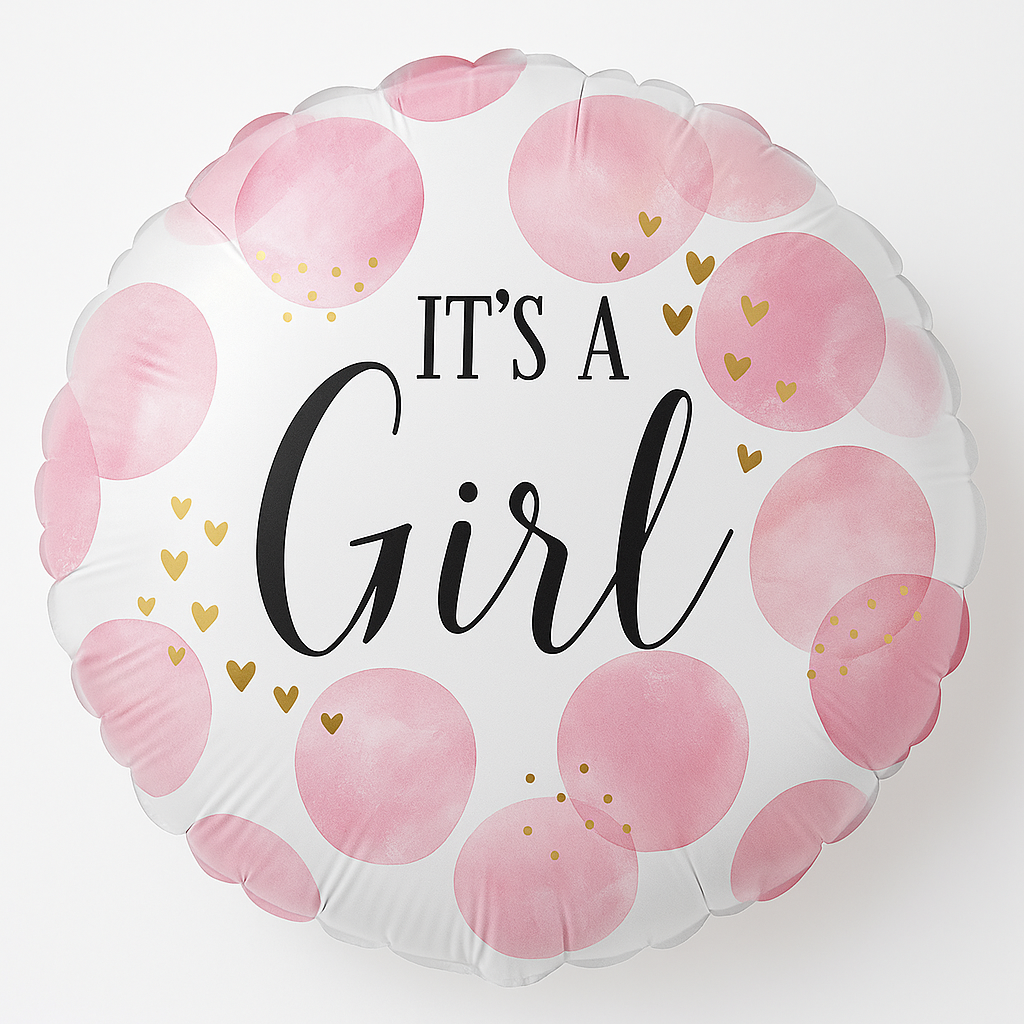Baby Girl Pink Watercolor Foil Balloon - 18in
