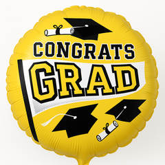 Be True to School Yellow Graduation Foil Balloon