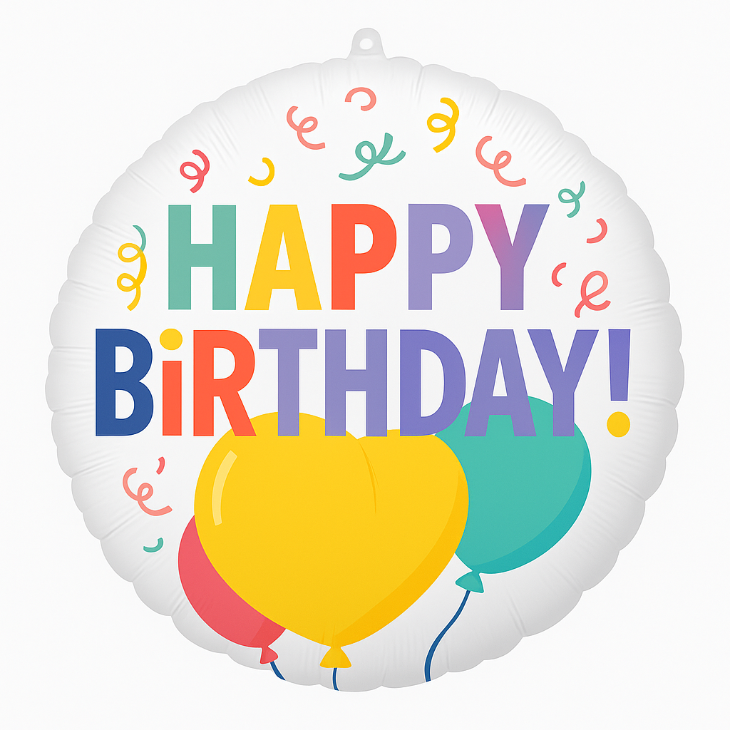 Pastel Confetti Happy Birthday Foil Balloon