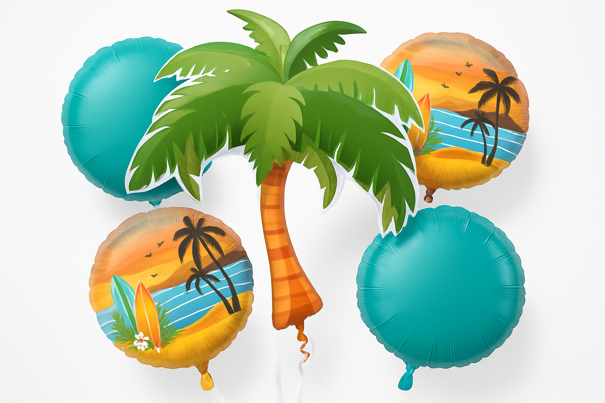 Beach Life Foil Balloon Bouquet - 5 Piece Set