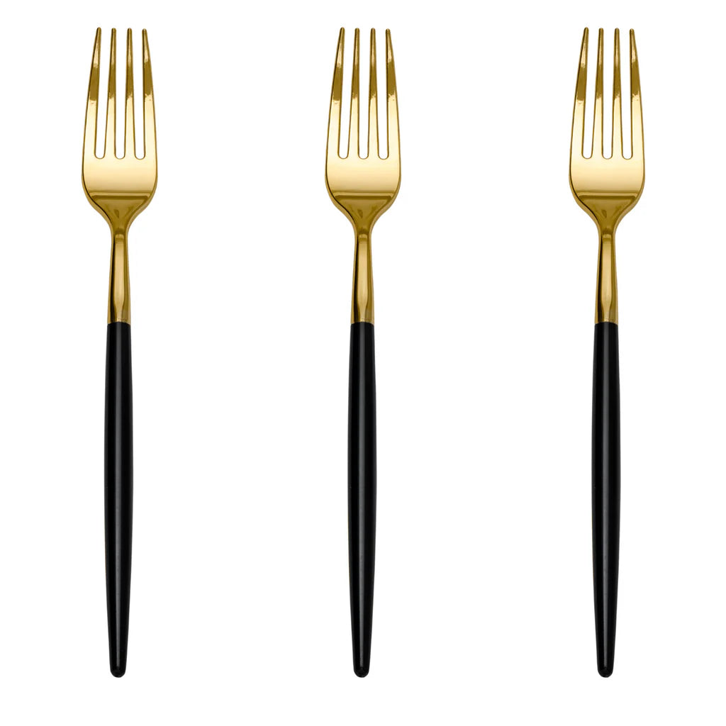 Trendables Forks Black/Gold | 20 Count