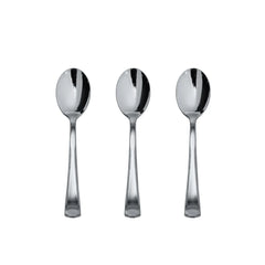 Exquisite Classic Silver Plastic Tea Spoons | 20 Count