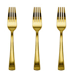 Exquisite Classic Gold Plastic Forks | 20 Count
