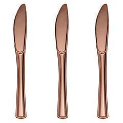 Exquisite Classic Rose Gold Plastic Knives | 20 Count