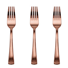 Exquisite Classic Rose Gold Plastic Forks | 20 Count