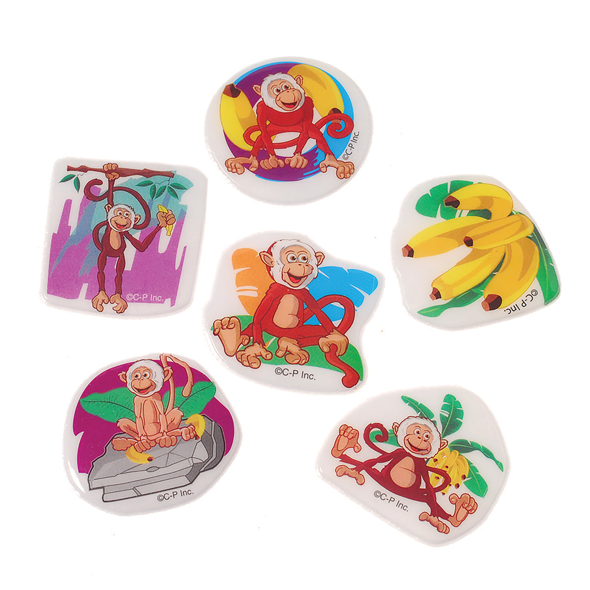 Monkey Puffy Stickers/72-Pc