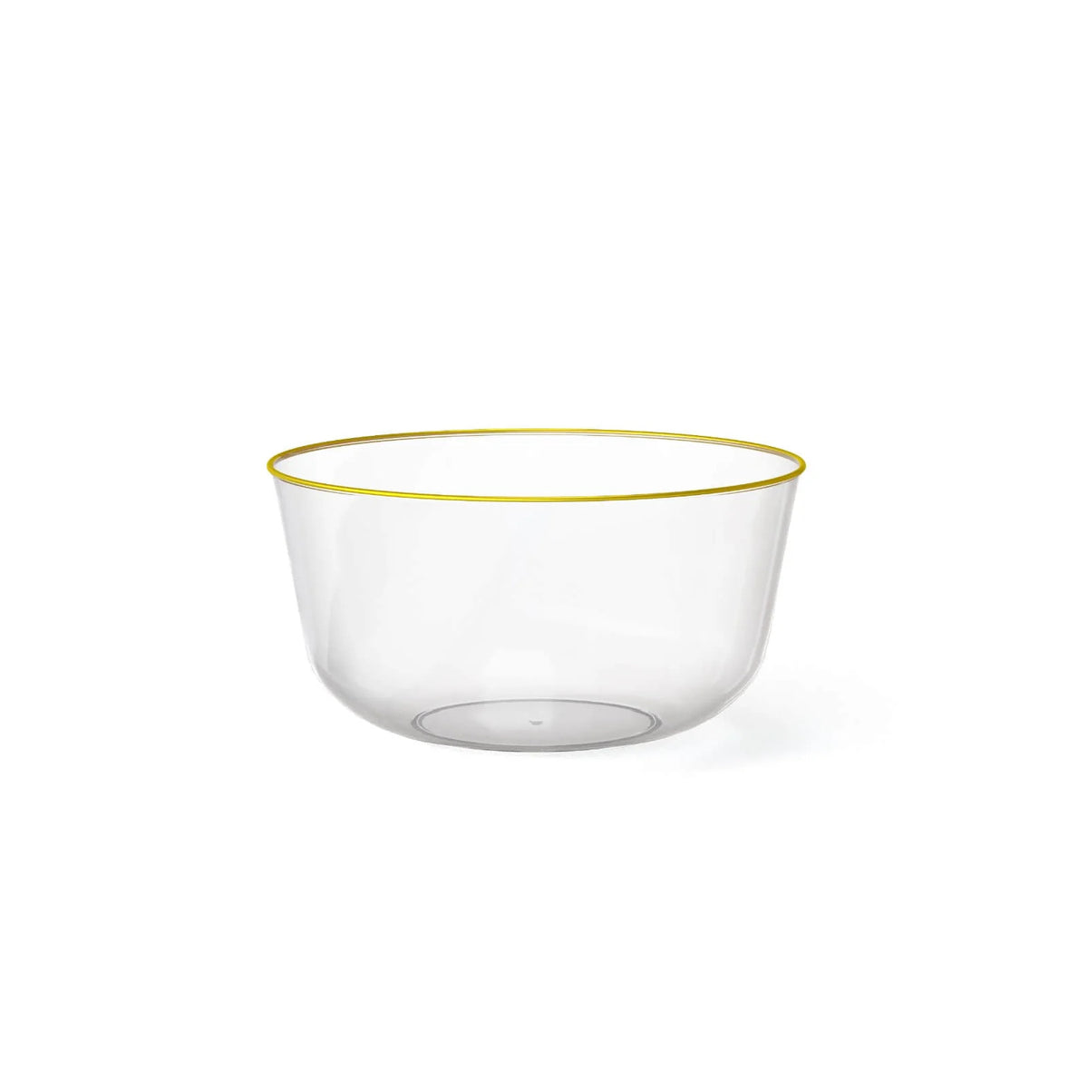 16 oz Trend Clear/Gold Rim Plastic Bowls | 10 Count