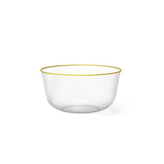 16 oz Trend Clear/Gold Rim Plastic Bowls | 10 Count