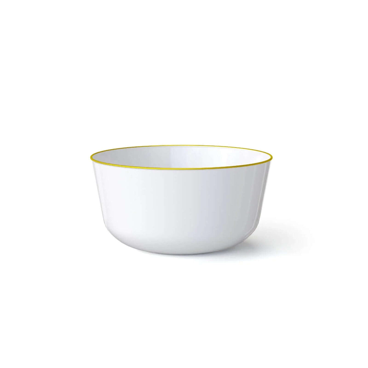 16 oz Trend White/Gold Rim Plastic Bowls | 10 Count