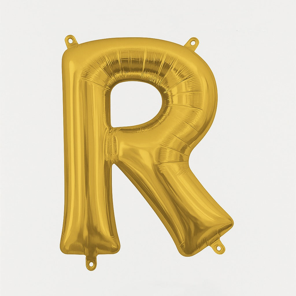 Gold Foil Letter "R" Air-Filled Balloon