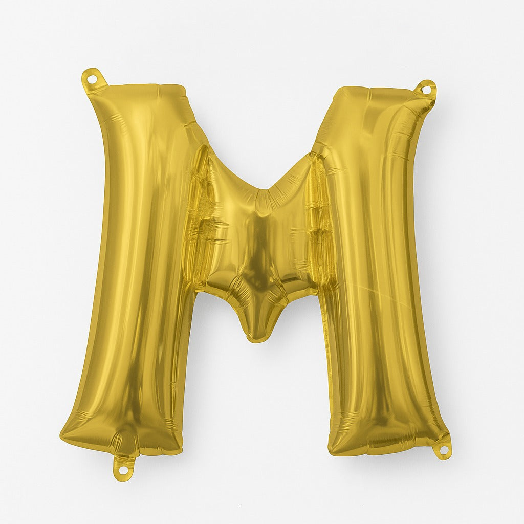 Gold Metallic Letter "M" Foil Balloon
