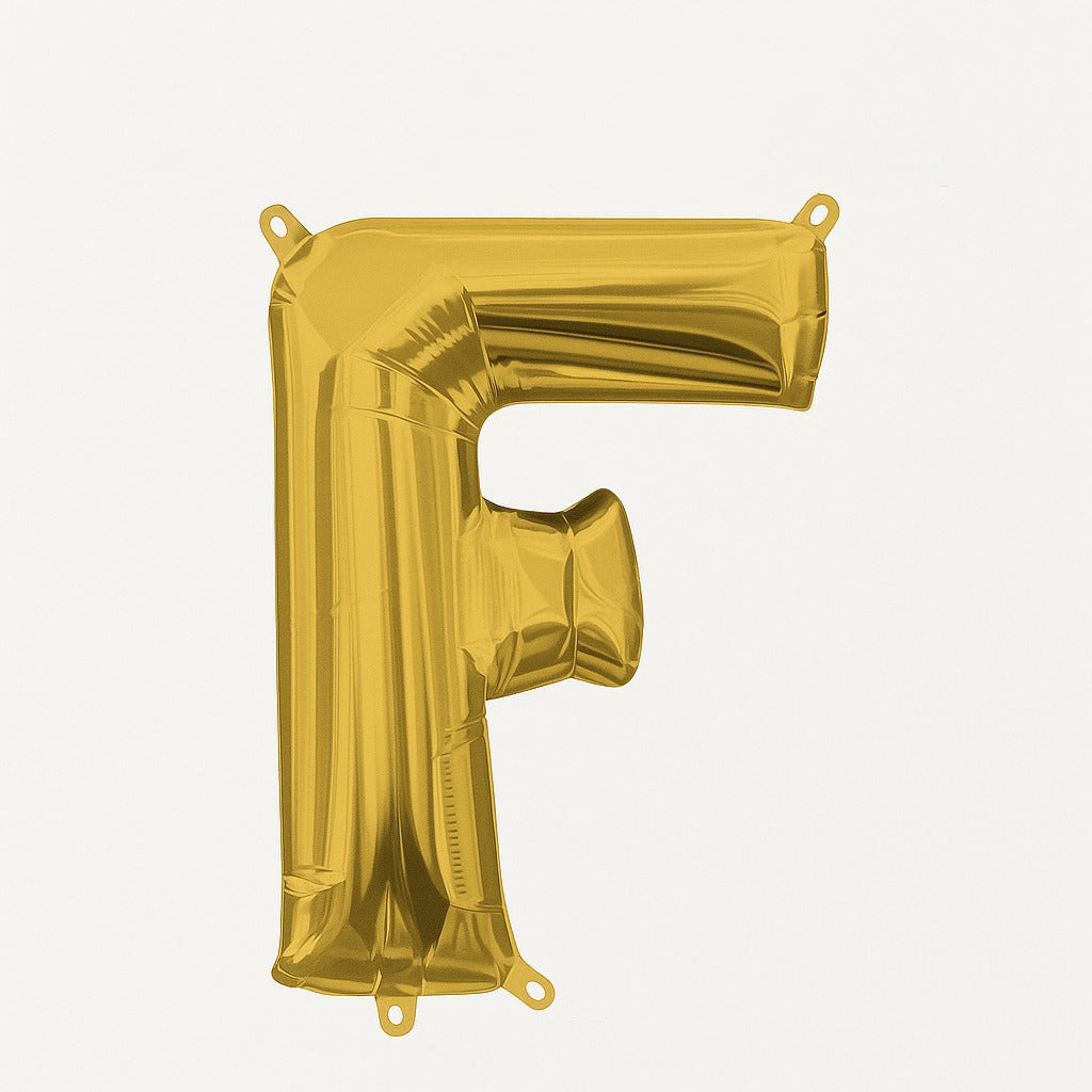 Gold Foil Letter "F" Balloon - Air Filled